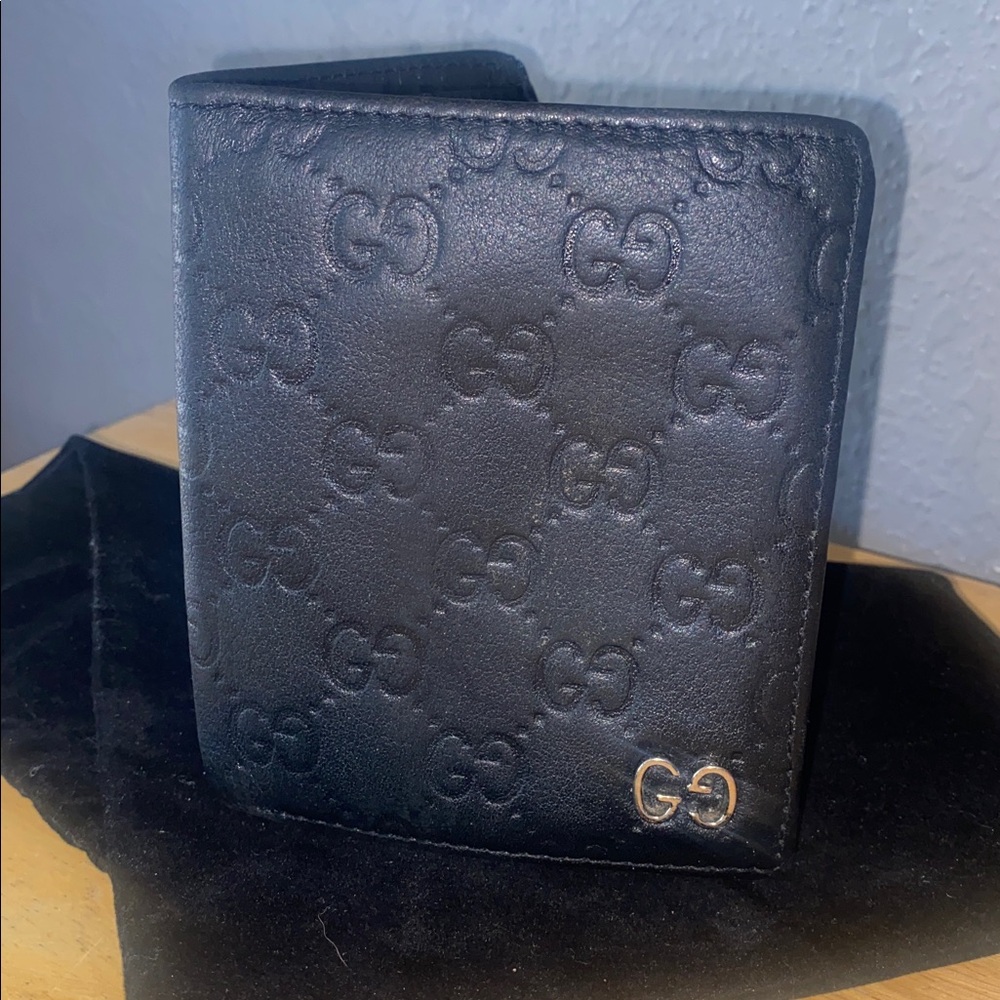 GG Marmont Bifold Wallet - Black Leather